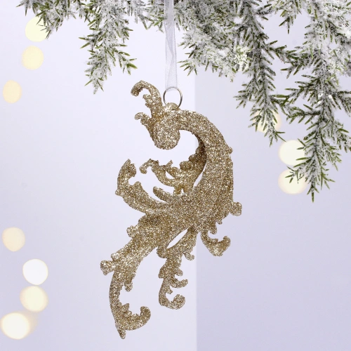 Подвеска "Зимние узоры" 7*13 см, темное золото