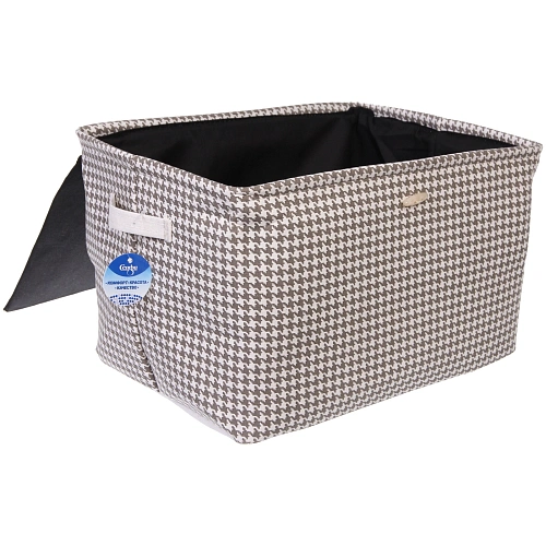 Коробка для хранения с крышкой ЭЛИНТ, цвет пастельно серый, 403025см (лейбл Селфи)_3