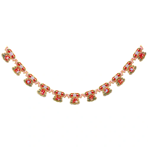 Растяжка бумажная новогодняя "С Новым Годом - Бантики" 220 см