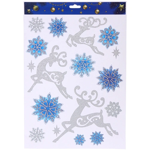Наклейка на стекло Волшебная зима 4119 см, микс_3
