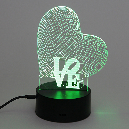 Светильник ночник 3D-LOVE на пластиковой подставке, с включателем USB_8