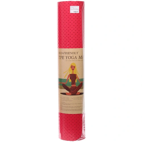 Коврик для йоги 6 мм 183х61 см Sports time перфорированный (ТРЕ), розовыйсерый_10