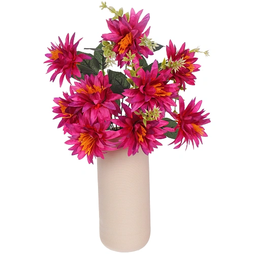 Искусственные цветы Цветочная мелодия Астры 50см 9 цветков бордовые_6