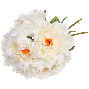 Искусственные цветы "Пионы" 28см букет 6 шт белые