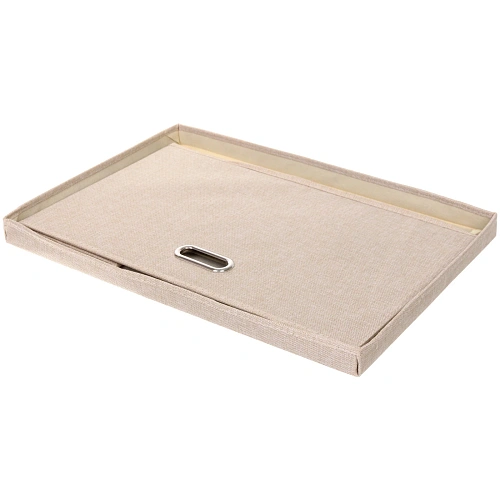 Коробка для хранения вещей складная с крышкой ДЭСТРА, цвет светло-бежевый, 584035см_4