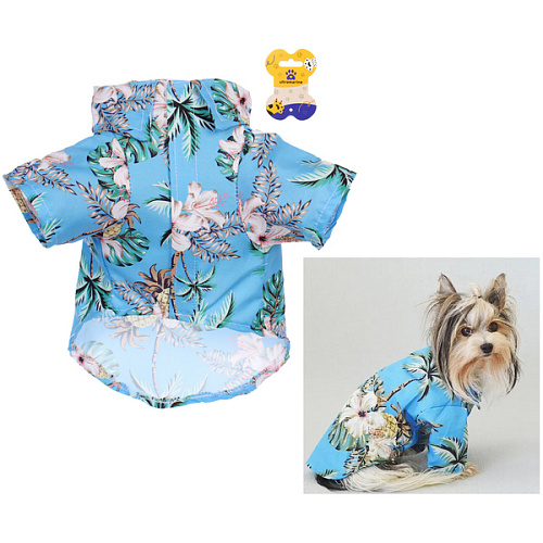 Рубашка для собак и кошек малых и средних пород СТИЛЬНЫЙ БРО, принт пальмы, размер S_2