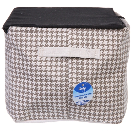 Коробка для хранения с крышкой ЭЛИНТ, цвет пастельно серый, 302521см (лейбл Селфи)_4