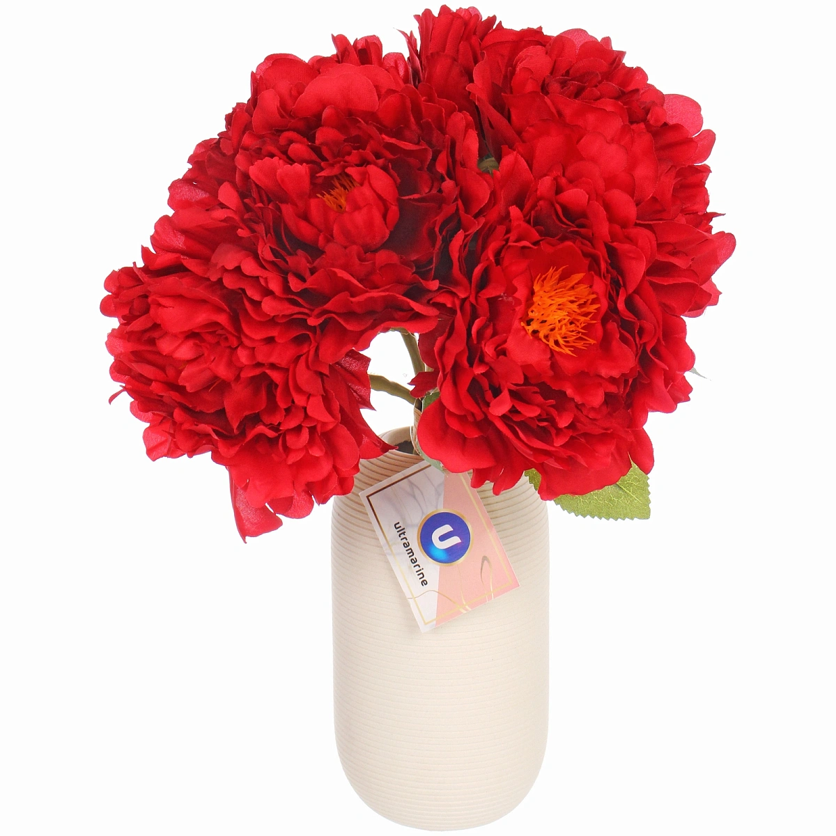 Искусственные цветы "Пионы" 28см букет 6 шт красные