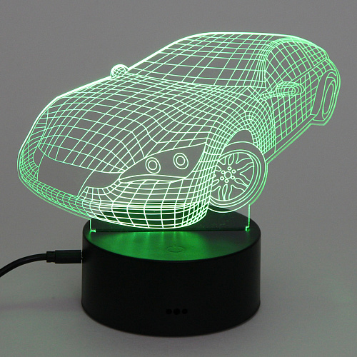 Светильник ночник 3D-Тачка на пластиковой подставке, с включателем USB_8