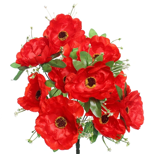 Искусственные цветы Цветочная мелодия Маки  50см10 цветков_4