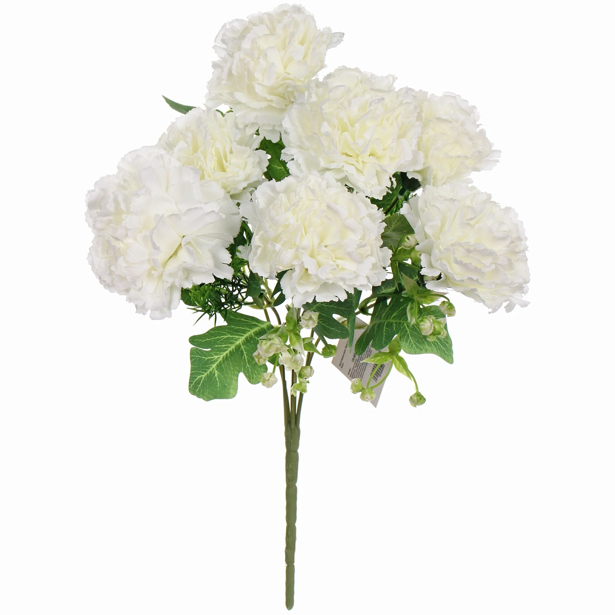 Искусственные цветы "Букет гвоздик" 35см 7 цветков белые
