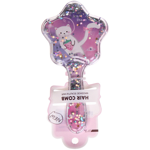 Расческа массажная Beautiful Shine, микс 4 вида Котята, 17см_5