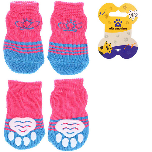 Носочки для животных "LAPUSIK", королева, цвет розовый, размер m, 3см