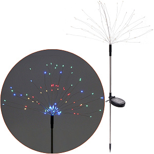 Светильник на солн.батарее "Одуванчик" 62 см (штекер), 25 нитей, 90 ламп, 8 реж., Мультицвет