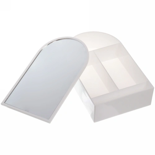 Зеркало настольное с органайзером для украшений "Beauty", цвет белый, зеленый, розовый, 17*10,5*4см