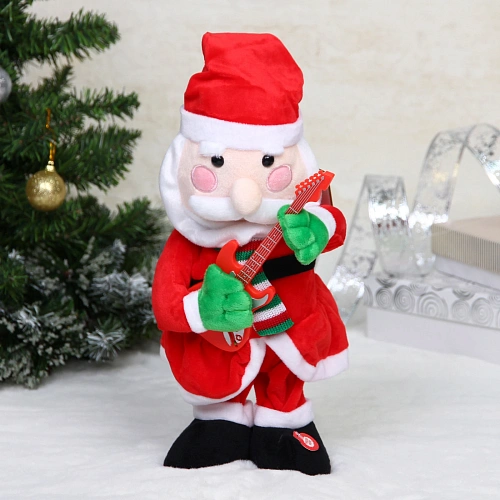 Музыкальная игрушка "Новогодний Дед Мороз с гитарой" 14,5*20*40 см
