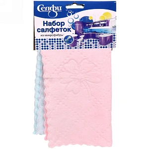 Набор салфеток для уборки Селфи 25*25см 2шт супервпитывающая