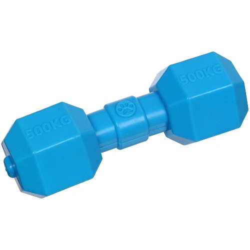 Игрушка для средних и крупных пород собак "Гантель", цвет синий, с пищалкой, 20,3*7,3*6,3см