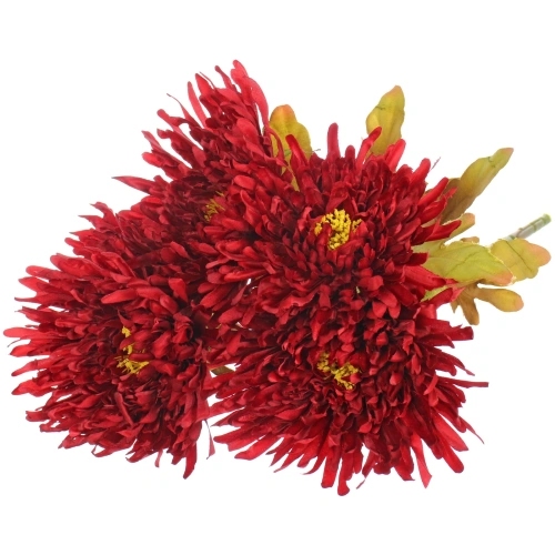 Искусственные цветы "Хризантема" 45см 5 цветков бордовый