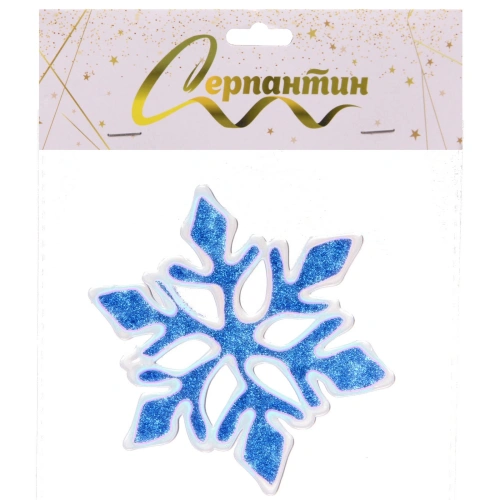Наклейка на стекло "Искристая снежинка" 15*20 см, Сапфир