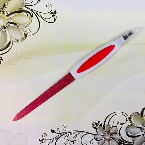 Пилка для ногтей металлическая в пакете Ультрамарин - Забота, с триммером, цвет микс, 17,8см_5