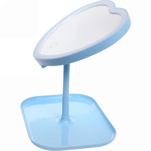 Зеркало настольное с подсветкой на подставке Mary Touch - Heart, цвет голубой, USB, 2029см_7