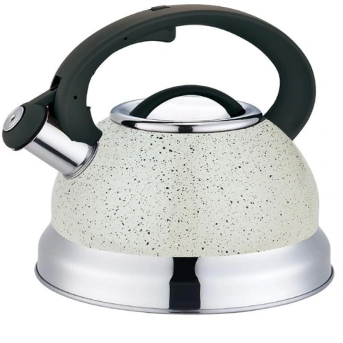 Чайник из нержавеющей стали 2,5л индукционное дно "Белый мрамор" Катунь КТ-133С