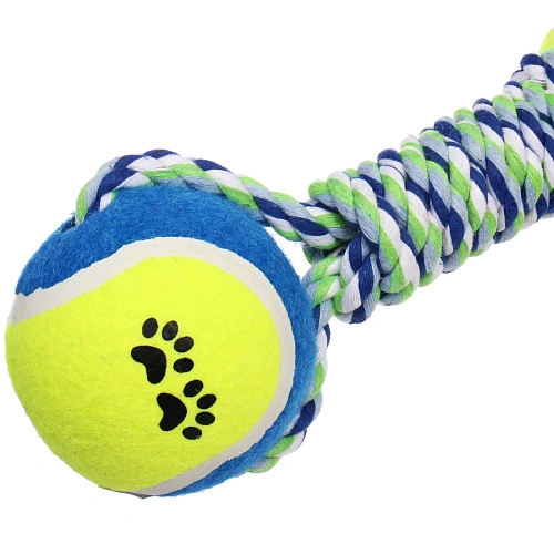 Игрушка-канат для крупных пород собак Счастливый хвост!, цвет синийзеленый, 216см180гр_3