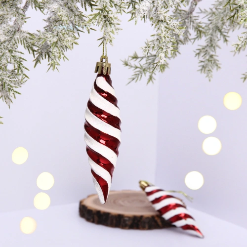 Ёлочные игрушки "Таинственное очарование" Сосульки 10 см (набор 2шт), темный рубин