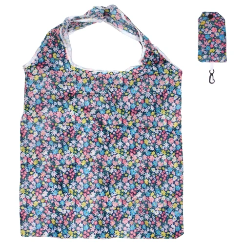 Сумка - шоппер с карабином "ИДЕЯДОМА", принт васильки, 60*38см/нагрузка до 10кг (инд. пакет истикер)