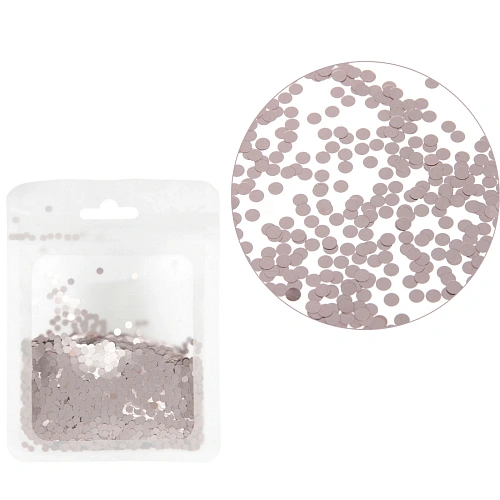 Конфетти "Кружочки малые" 15 г (3 мм), Розовое золото
