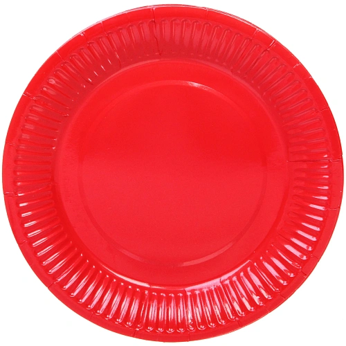 Тарелка бумажная 18 см в наборе 10 шт "Красный"