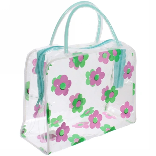 Косметичка "Adventure - Peas", цветы, цвет мятный, 24*17см