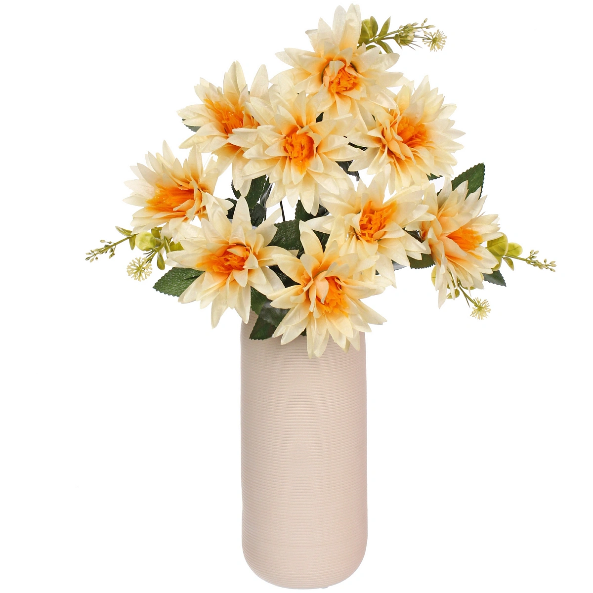 Искусственные цветы "Цветочная мелодия" Астры 50см 9 цветков желтые