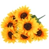 Искусственные цветы "Подсолнухи" 43см 7 цветков