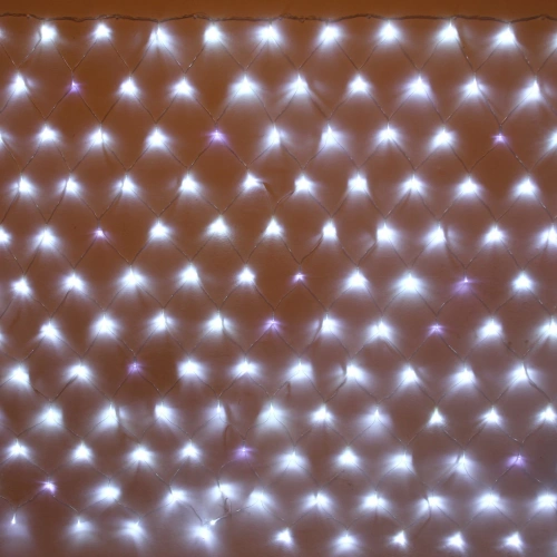 Гирлянда для улицы СЕТКА "Мерцание" ш2,0* в1,5 м 192 ламп LED, прозр.пров,1 реж.,IP-54, Белый (возможность соединения)