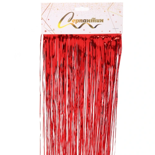 Дождик 2 м "Глянцевый стиль", красный