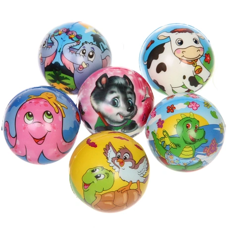 Мяч  6,3 см "Радостное лето" (антистресс), микс СТИКЕР НА ВЛОЖЕНИЕ