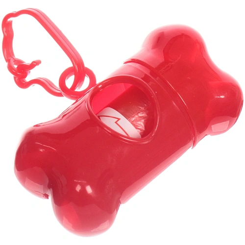 Контейнер с пакетами для уборки за собакой с карабином,цвет красный Ultramarine_3