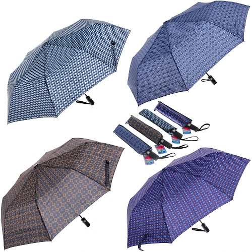 Зонт мужской полуавтомат "Ultramarine - Таро", микс 4 цвета, 8 спиц, d-96см, длина в слож. виде 28см