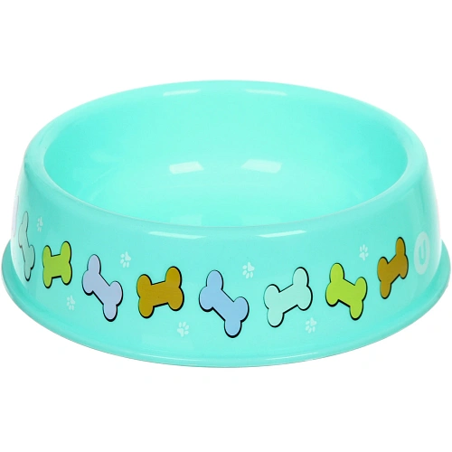 Миска пластиковая "МОЙ БРО - Вкусная косточка!, цвет мятный,  21*6,5см (логотип на миске) 700мл