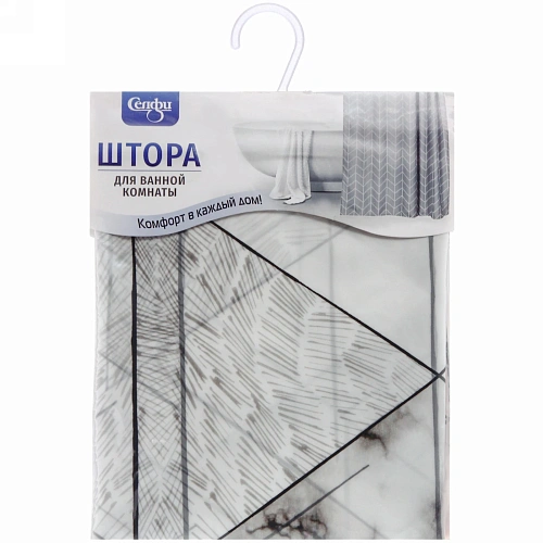 Штора для ванной 180х180 Селфи EVA Геометрия_3