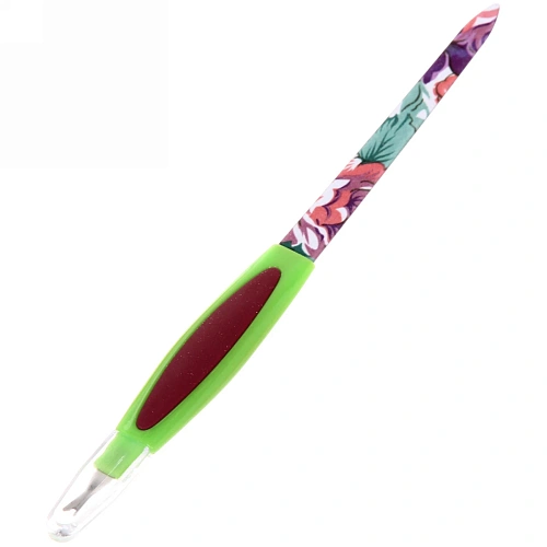 Пилка для ногтей металлическая в пакете Ультрамарин - Нежные цветы, с триммером, цвет микс, 17,8см_2