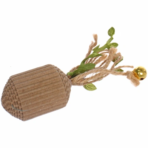 Игрушка - когтеточка "ЦапЦап", валик с бубенчиком, цвет коричневый, 12*5,3*3,8см 