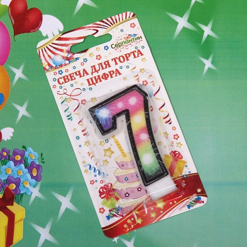 Свеча для торта Цифра Салют 7 6 см_4