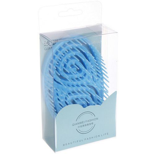 Расческа массажная компактная ФИЕРО, цвет синий, 1258см (PVC коробка)_5