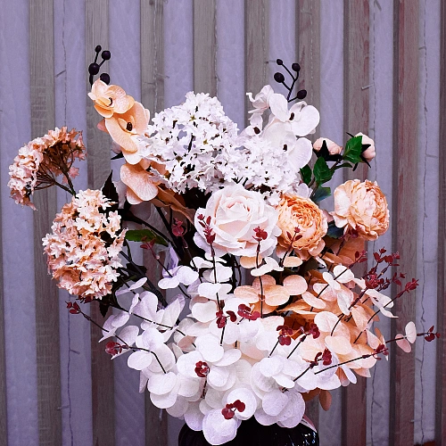 Искусственные цветы FLOWERS MAGIC 50см Эвкалипт кремовый_9