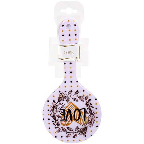 Расческа массажная круглая форма КОЛЛЕКЦИЯ ИМАНИ - АМОР, микс 4 дизайна, 2210см (PVC подвес)_10
