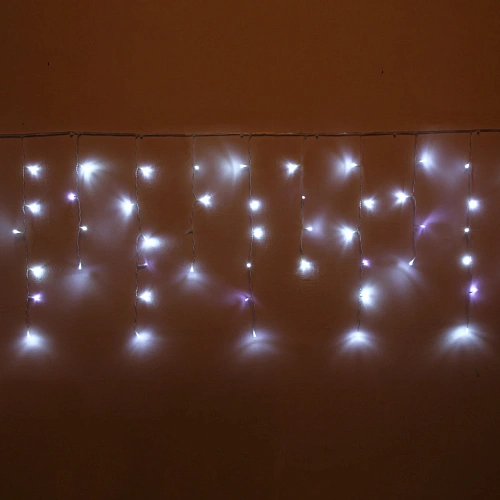 Гирлянда для дома БАХРОМА Мерцание ш1,5м в3050 см 48 ламп LED, прозрачн провод, авторежим, IP-20, Белый_1