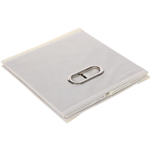 Короб - органайзер складной стеллажный для хранения вещей с крышкой ДОМания, цвет бежевый, 282828см (лейбл)_4